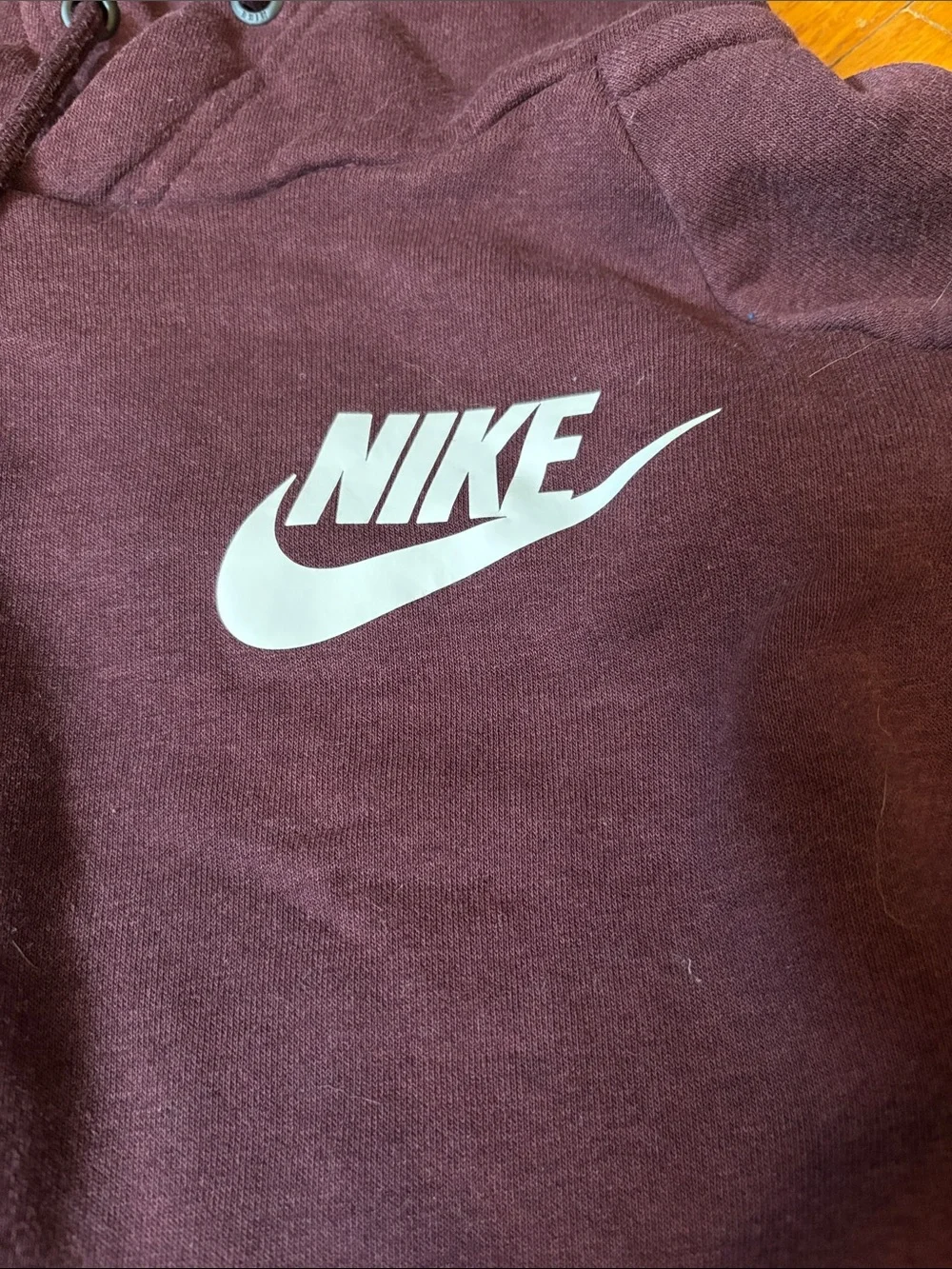 Nike Women's Maroon Hoodie with Teal Swoosh